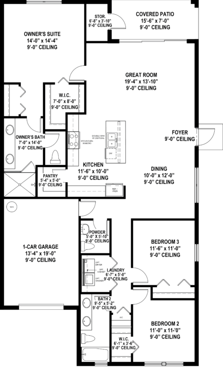 Diagram of The Birch (B) Floor Plan